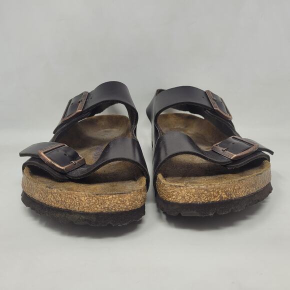 Birkenstock Milano Sandals Mens EU42 US9 Brown Leather Soft Footbed Buckles - Picture 5 of 10